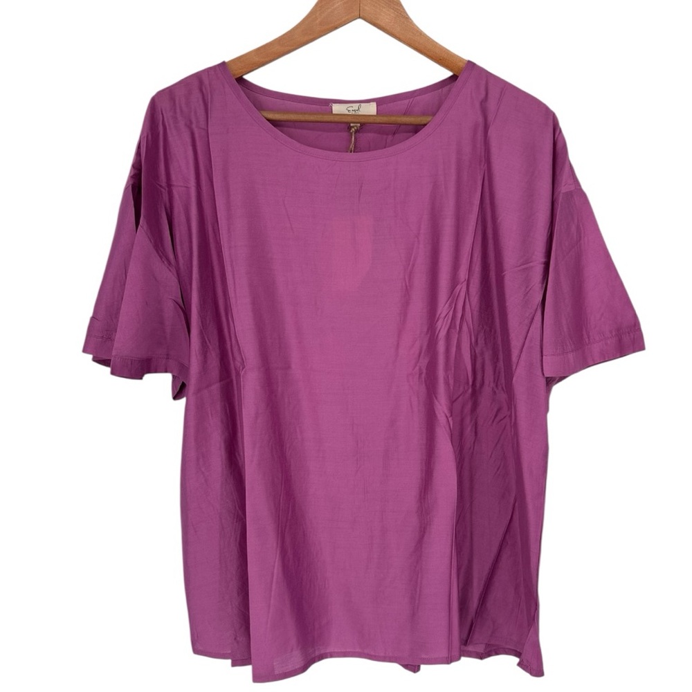 Easel Rich Lilac Flutter Short Sleeve Top size 1X Flowy NWT